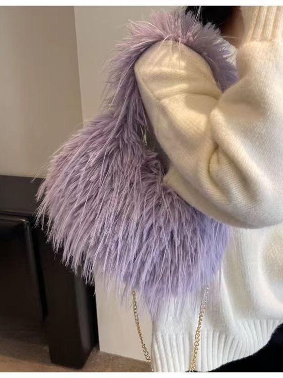 バッグ レディース 秋冬 もこもこ 鞄 斜めがけ ワンショルダー 手提げ かわいい 韓国風 餃子型 ふわふわ 無地 ブラック ピンク系