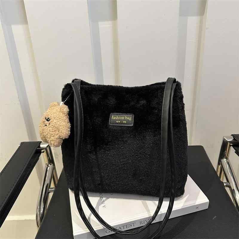 バッグ レディース ショルダーバッグ ハンドバッグ バケットバッグ 大容量 毛绒 ふわふわ かわいい カジュアル ストリート ブラック カーキ ホワイト