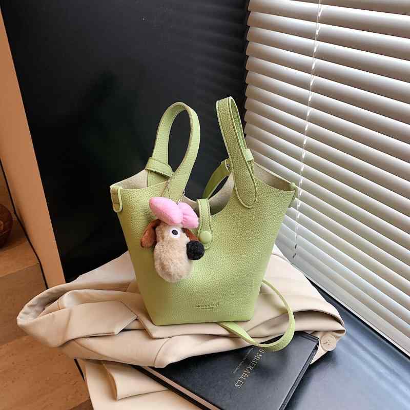 トートバッグ レディース 水桶型 ハンドバッグ 高級感 ファッション かわいい おしゃれ PU レザー 肩掛け 清新 マカロンカラー 無地 スマホポーチ付き