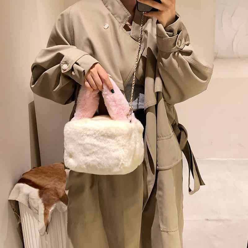VANESSA BRUNO - バッグ レディース 鞄 チェーン ふわふわ ショルダーバッグ かわいい 韓国 ミニ ハンドバッグ 秋冬 無地
