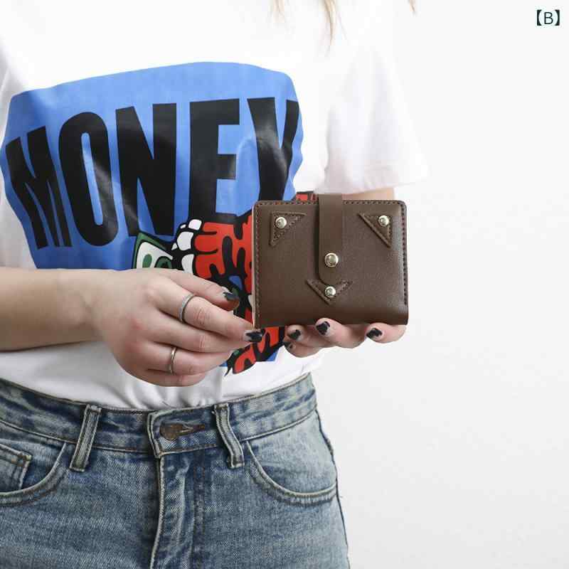 シャドーテールの財布 レディース ミニ財布 本革風 小銭入れ カードケース 多機能 コンパクト かわいい おしゃれ ブラック コーヒー 駝色｜アングル3