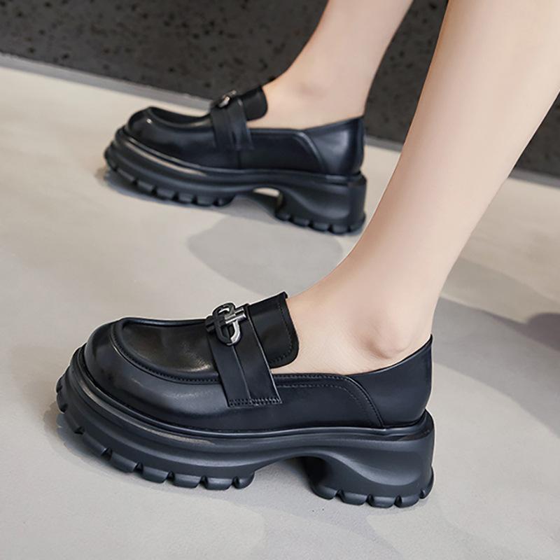 ローファー レディース 厚底 靴 ラウンドトゥ 本革 オックスフォードシューズ 黒 レトロ スリッポン カジュアル 婦人靴 通勤 春夏 秋冬