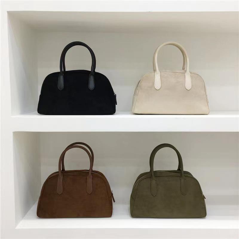 バッグ レディース スエード ボストンバッグ レトロ トートバッグ 鞄 秋冬 エレガント カジュアル きれいめ ブラック 黒(4.0)