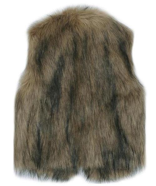 ベスト レディース フェイクファー Vネック アウター チョッキ 襟なし 毛皮風 かわいい 通勤 ふわふわ 秋冬