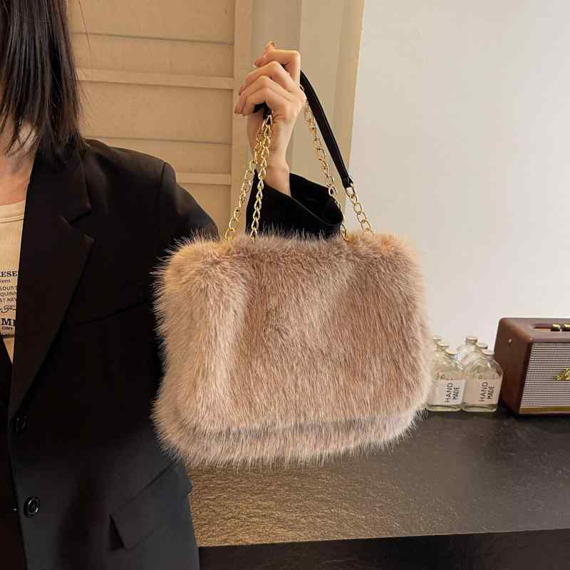 女士包 - バッグ レディース 鞄 トートバッグ ショルダーバッグ 斜めがけ 韓国風 かわいい フェイクファー ふわふわ もこもこ 大容量 スマホ用ポケット付き カジュアル ストリート 秋冬