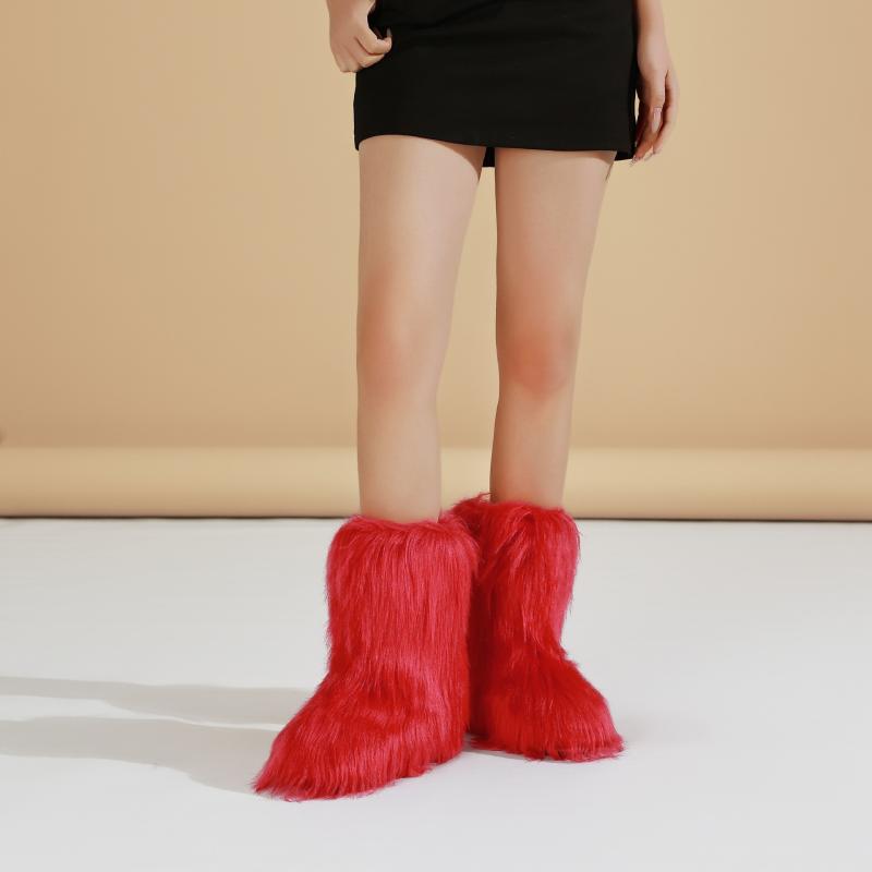 雪地靴 レディース ファー スノーブーツ 高帮 フラット 暖かい 滑り止め 秋冬 グレー レッド ブラック パープル ブルー ピンク系 25cm 25.5cm 26cm 26.5cm 27cm 27.5cm 28cm 28.5cm