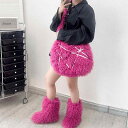 雪地靴 レディース トートバッグ セット 防寒 防滑 仿毛皮 羊毛風 ラウンドトゥ ローヒール スリッポン カジュアル 秋冬 白 灰 ピンク 黄 橙色 オリーブ 灰色 赤 黒