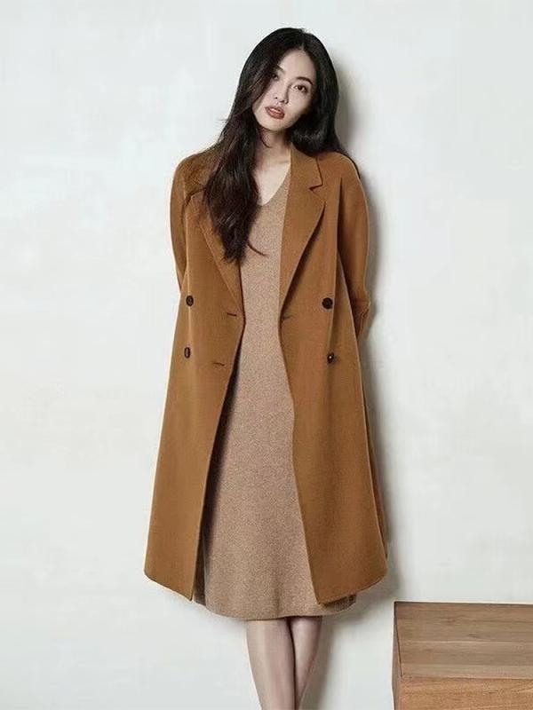 コート レディース ウール ダブルフェイス 膝丈 ロング丈 秋冬 厚手 無地 ゆったり ломкий Классический Свободный おしゃれ オーバーサイズ 暖かい 通勤