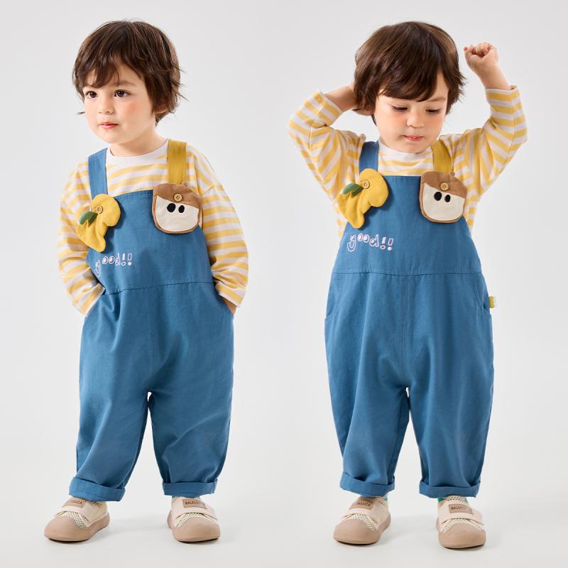 ベビー キッズ 背当て付きパンツ 春秋 デニム ブルマ 長ズボン ボーイズ ガールズ 子供服 幼児 80 90 1..