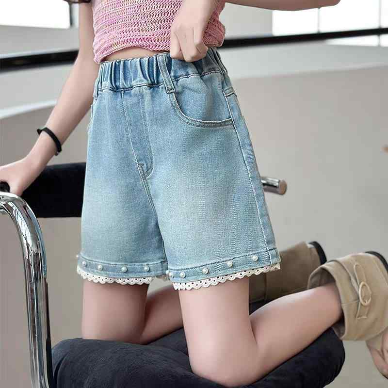 子供 デニム ショートパンツ 女の子 夏 薄手 ハーフパンツ キッズ ジュニア 高学年 子供服 外着 かわいい オシャレ 普段着 通学着