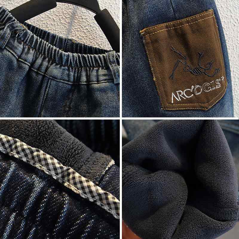 子供用ジーンズ 男の子 裏起毛 デニムパンツ 厚手 暖パン ロングパンツ ボーイズ 幼児 園児 小学生 秋冬 無地 普段着 おしゃれ着