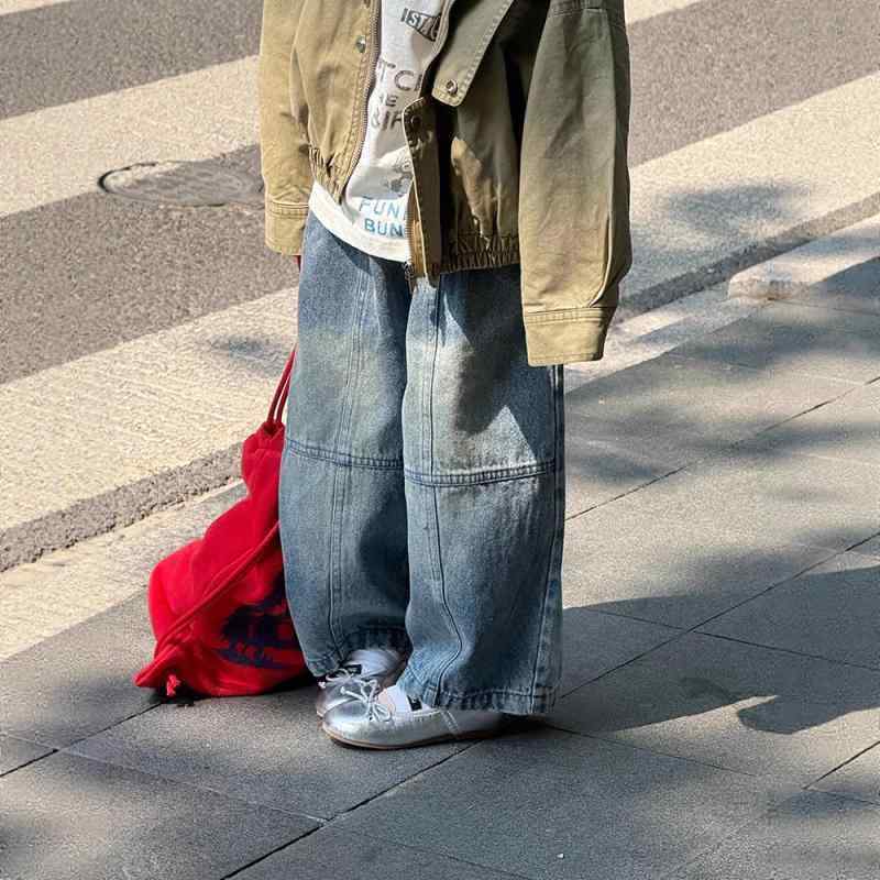 子供服 デニムパンツ 男女兼用 ジーンズ ロングパンツ 春秋 韓国風 ウエストゴム 90cm 100cm 110cm 120..