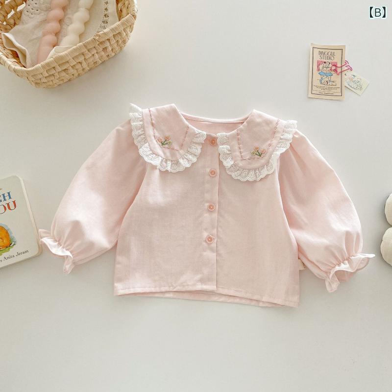子供服 デニムパンツ 女の子 刺繍入りフレアパンツ 春 韓国風 コットン ズボン 73 ...