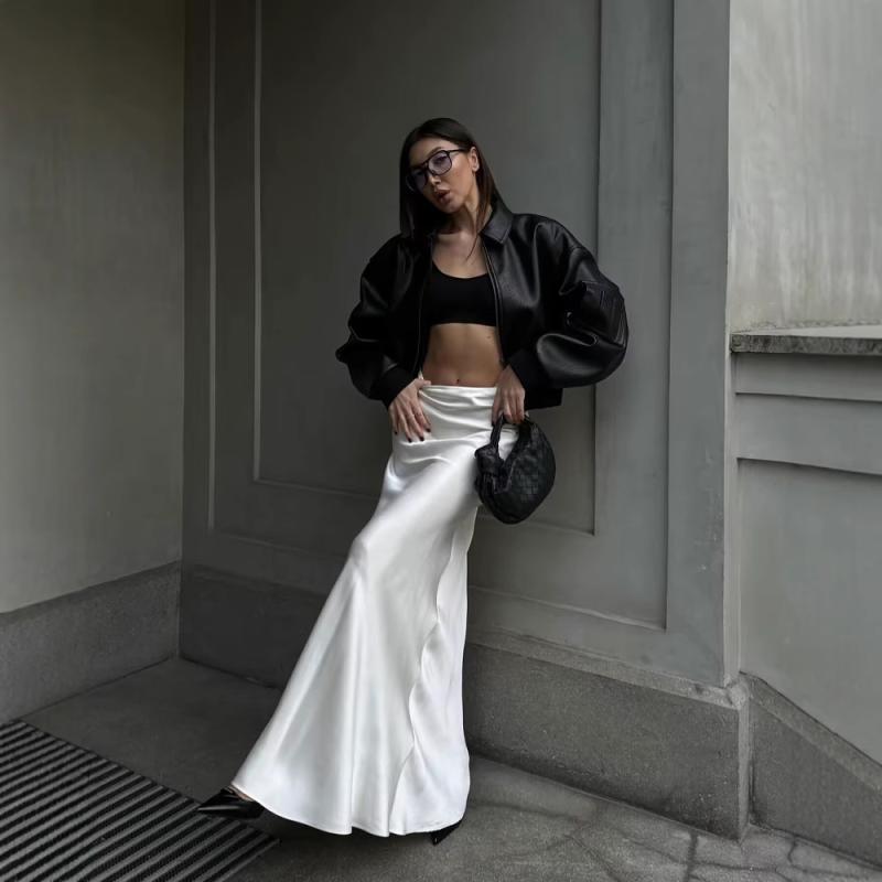 スカート レディース 婦人服 魚尾スカート マーメイドスカート ロングスカート ポリエステル 無地 ブラ..