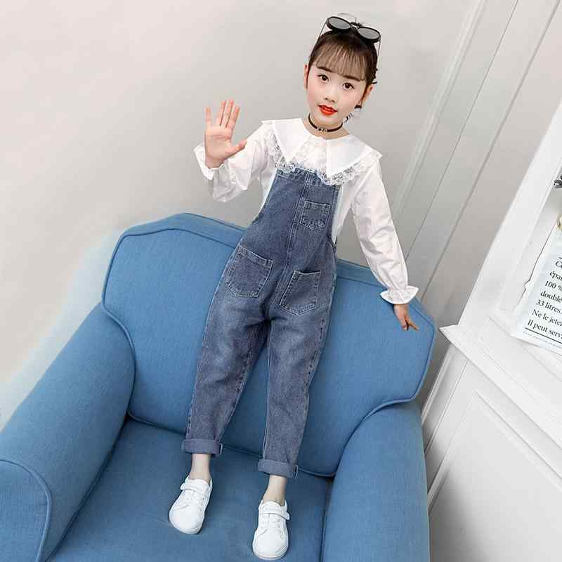 子供服 デニムオーバーオール 女の子用 デニムパンツ ロングパンツ セットアップ 韓国風 ゆったり かわいい 高学年 春秋 高腰 120cm 130cm 140cm 150cm 160cm 170cm