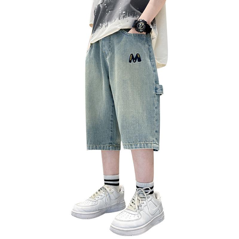 子供服 キッズ 男の子 夏 デニムパンツ ハーフパンツ 薄手 ボーイズ 子供 短パン カジュアル 高学年 小学生 140 150 160 170cm コットン 柔らかい 快適 涼しい 普段着
