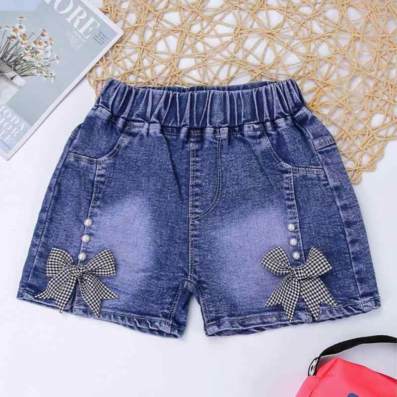 子供服 デニムショートパンツ 女の子 小 中学生 ガールズ ホットパンツ 短パン カジュアルパンツ 薄手 夏 B類 90 100 110 120 130cm 花柄 リボン プリント かわいい おしゃれ