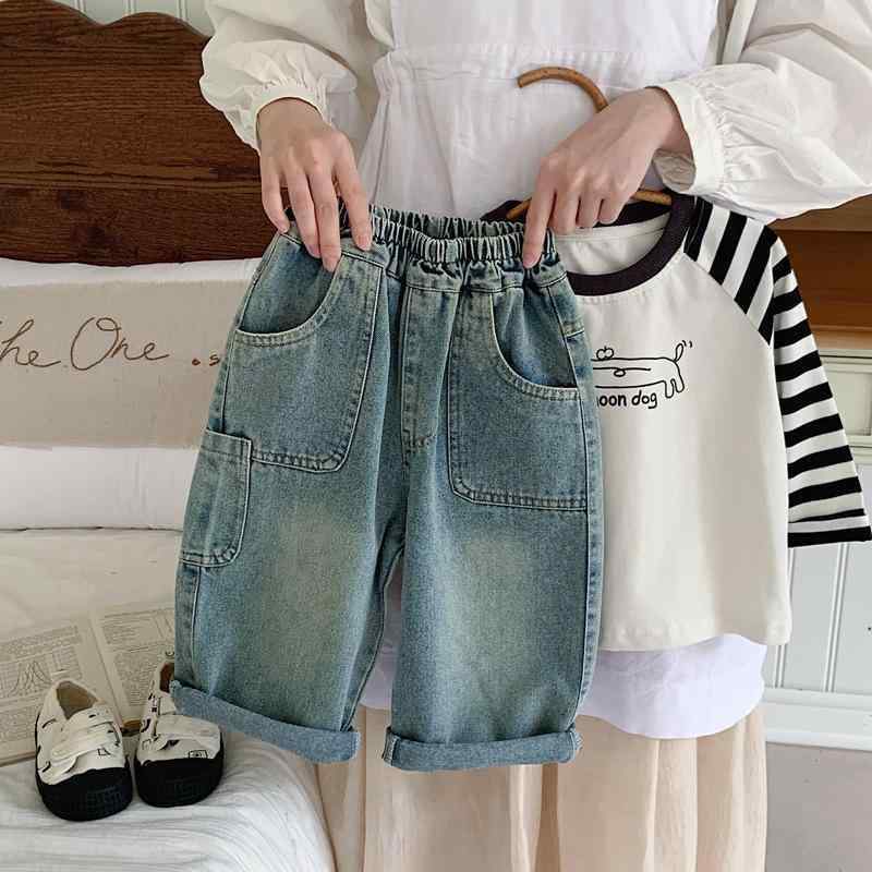 子供用パンツ デニムパンツ ボーイズ ストレートパンツ 韓国風 ゆったり 男の子 ジーンズ ジーパン 80c..