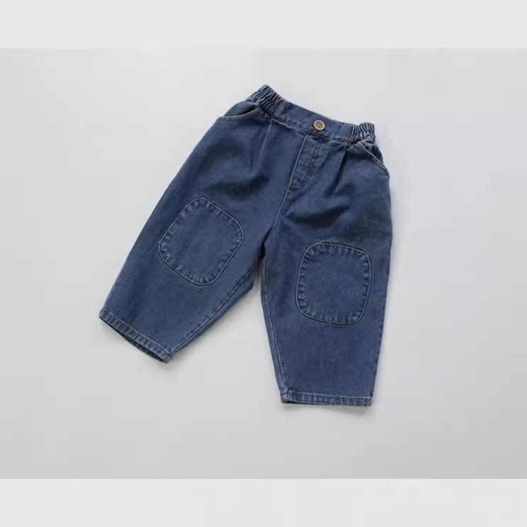 子供用ジーンズ 春夏 男の子 女の子 デニムパンツ 韓国風 無地 9分丈 ミドルウエスト 80cm 90cm 100cm 110cm 120cm 130cm 140cm