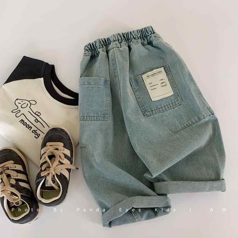 子供服 パンツ 春秋 男女兼用 ジーンズ デニムパンツ コットン ズボン 中小キッズ 男の子 女の子 デニムブルー