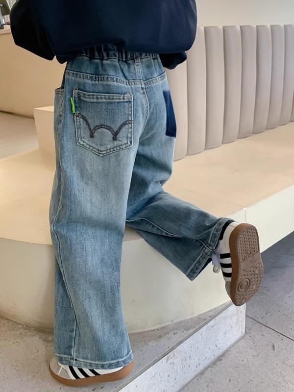 子供服 デニムパンツ 女の子 ワイドレッグパンツ カジュアルパンツ ロングパンツ 90～150cm 春秋 B類 中小子供向け 柔らかい綿 無地 かわいい ガールズ ファッション 普段着 遊び着 ブルー
