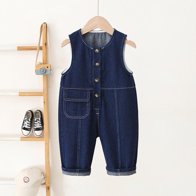 子供服 ベビー キッズ デニム オーバーオール 春秋 男女兼用 デニム パンツ 韓国風 かわいい 幼児 80 90 100cm 綿100% ソフトデニム