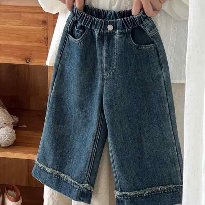 子供服 ガールズ パンツ 春秋 デニムパンツ ストレート 中大 детская одежда детские брюки ハート ポケット 写真の色 90 100 110 120 130 140 150