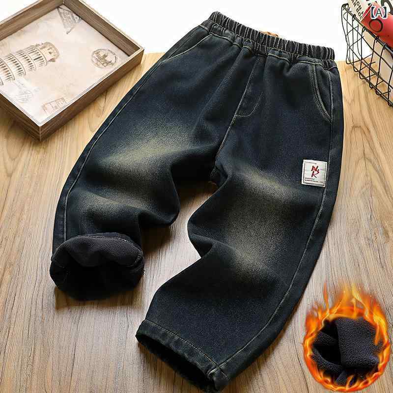 子供服 男の子 デニムパンツ 裏起毛 秋冬 厚手 防寒 ズボン ボーイズ キッズ 8歳以上 140cm以上 中大童..