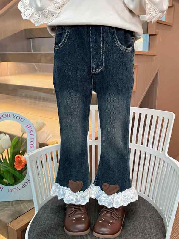 Occidental Goods - 子供服 デニムパンツ ガールズ 女児 女の子 春秋 普段着 レジャー ロングパンツ ジーンズ 90cm 100cm 110cm 120cm 130cm 140cm