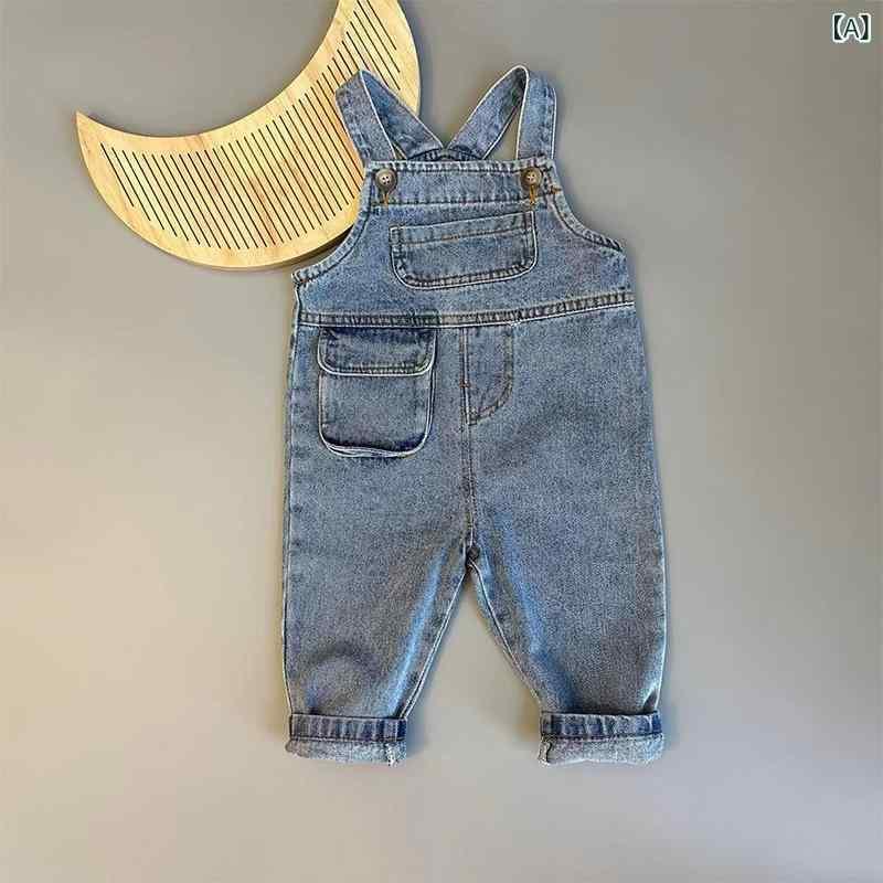 子供服 デニム オーバーオール ベビー 幼児 キッズ パンツ 冬 A類 中性 男女兼用 コットン 73cm 80cm 9（2枚目）