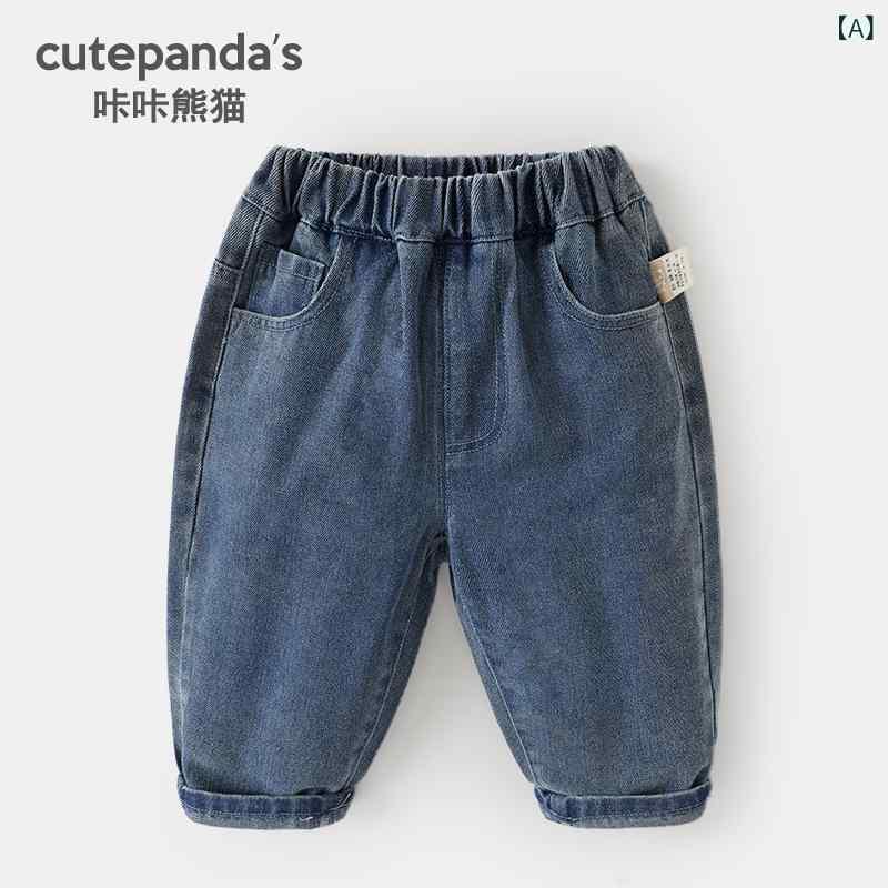 ベビー キッズ ジーンズ ロングパンツ 男女兼用 赤ちゃん 幼児 子供 デニムパンツ ...