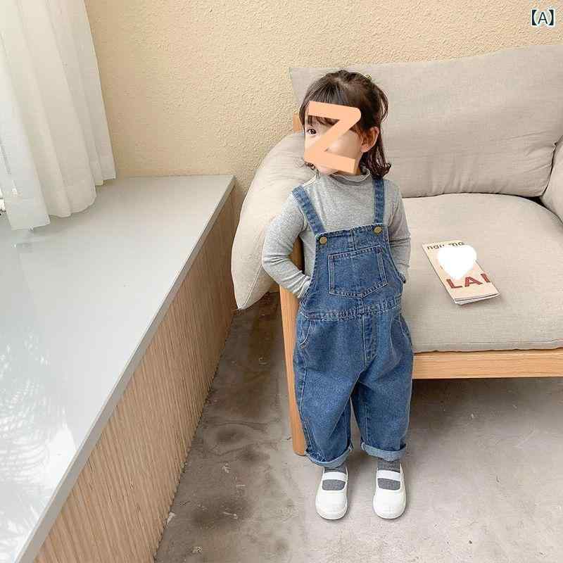 子供服 サロペット・オーバーオール 女の子 デニム ロングパンツ 春秋 中小キッズ かわいい ガールズ カジュアル 普段着