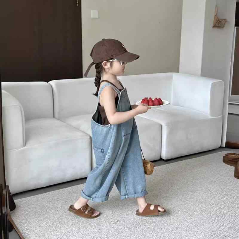 キッズ デニムパンツ 春夏 子供用 ヴィンテージ風 ウォッシュ加工 ソフトデニム ジーンズ サロペット 高腰 男女兼用 80cm 90cm 100cm 110cm 120cm 130cm 140cm