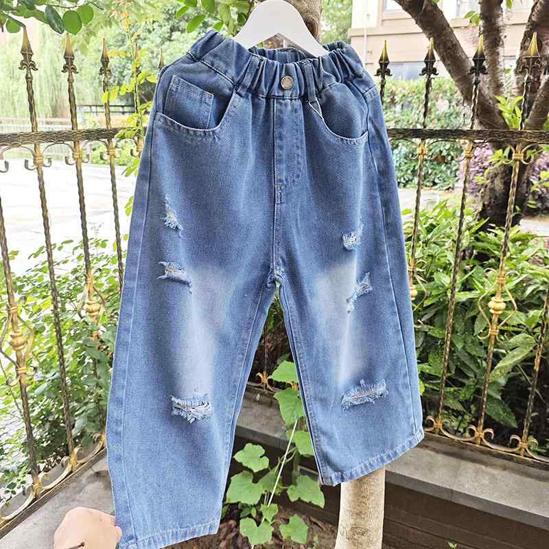 子供用ジーンズ デニムパンツ 春秋 ウォッシュ加工 ダメージ加工 ロングパンツ 中 крупный размер 男の子 女の子 普段着 韓国風