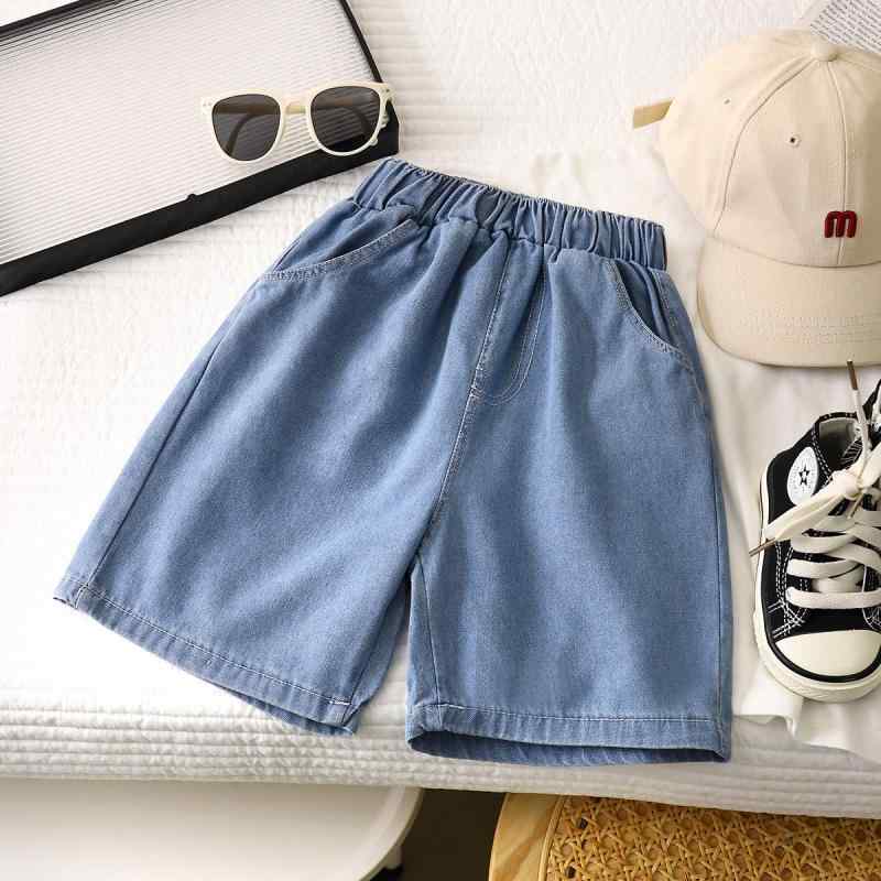 Occidental Goods - キッズ デニム ショートパンツ パンツ 夏 薄手 ハーフパンツ 子供 男の子 ウエストゴム 普段使い