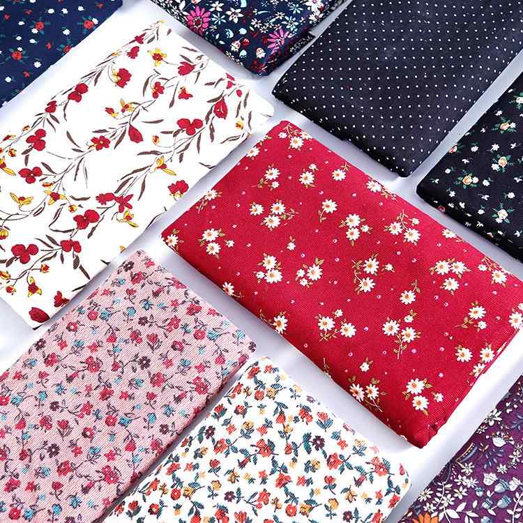 生地・布地 コーデュロイ 綿ポリ 21ウェール プリント ワンピース コート 靴 手芸 DIY ブラック 黒 ド..