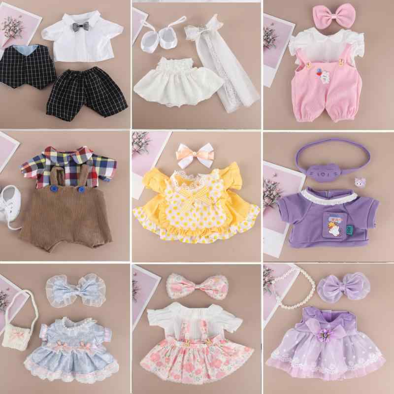 ぬいぐるみ用服 Sサイズ コスチューム セット ダッフルサロペット チェック柄スーツ ストライプ柄 かわ..