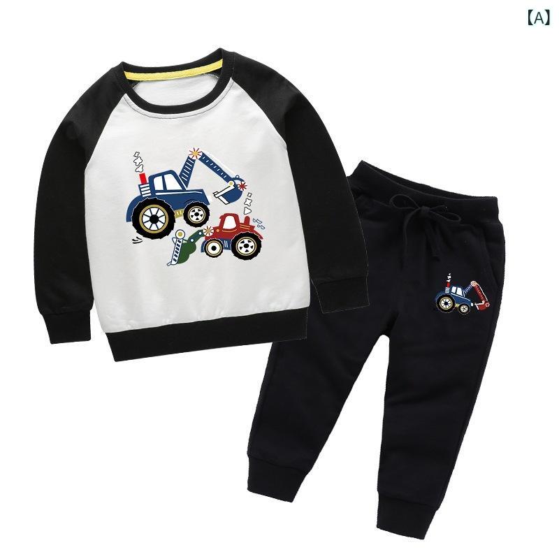 子供用セットアップ スウェット 春秋 綿100% 長袖トップス パンツ 上下2点セット ...