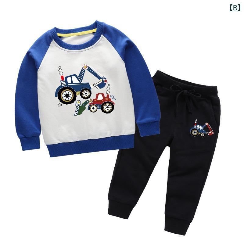 子供用セットアップ スウェット 春秋 綿100% 長袖トップス パンツ 上下2点セット ...