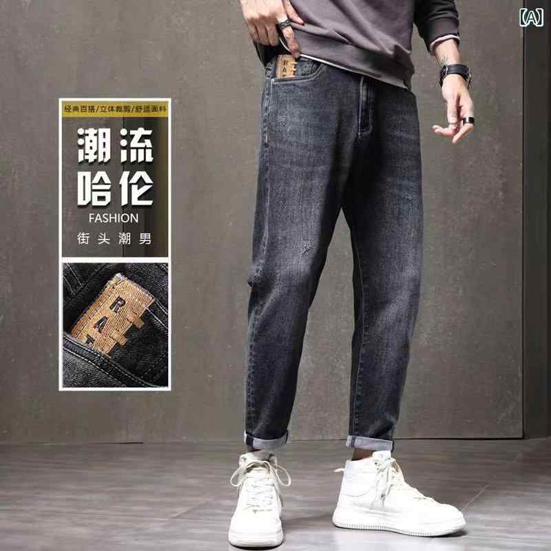 デニム メンズ ストレート ジーンズ 伸縮性 黒グレー ジーパン ズボン パンツ 男性用 リラックス ゆったり カジュアル スタイル