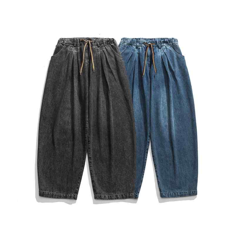 ジーンズ メンズ デニムパンツ ルーズフィット ストレート ウォッシュ加工 コットン 中 толстовка ウエスト ブラック インディゴブルー M L XL 2XL 秋