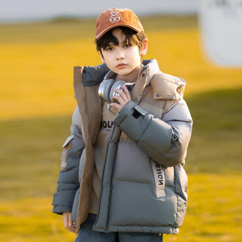子供用 ダウンジャケット 男の子 中 длинный丈 韓国風 切り替え 加厚 防寒 アウター