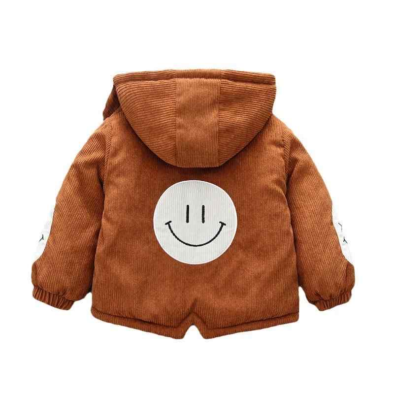 子供用綿入りジャケット コーデュロイ 裏起毛 アウター 男の子 女の子 キッズ 冬服 カートゥーン柄 柔らかい 肌に優しい 暖かい 防寒着 ベージュ グレー