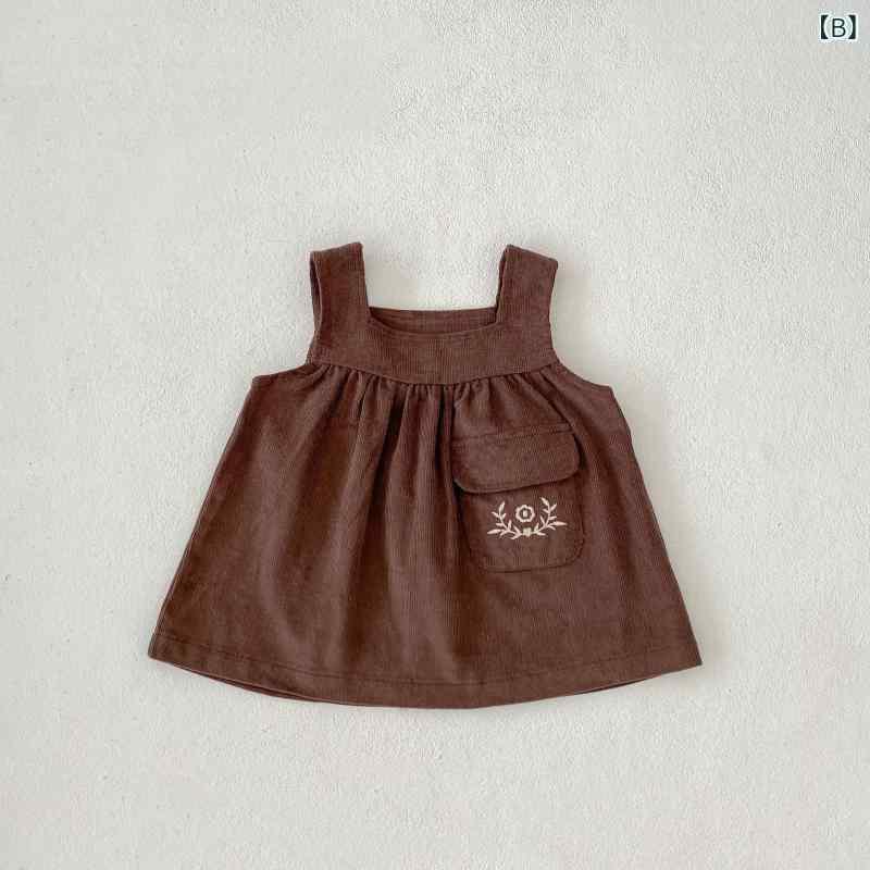 ベビー服 女の子 長袖トップス コーデュロイスカート セットアップ 秋物 小花柄 73...