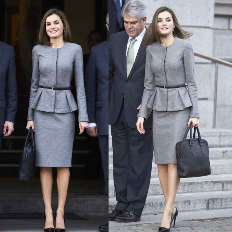 スカートスーツ レディース 秋冬 エレガント 通勤スタイル グレー ウールブレンド 長袖 アウター 膝丈 タイトスカート セットアップ