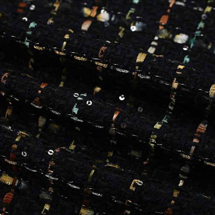 布 生地 ラメ グレンチェック柄 ツイード 織り 春夏 服地 レディース セットアップ ジャケット スカート ワンピース バッグ 帽子