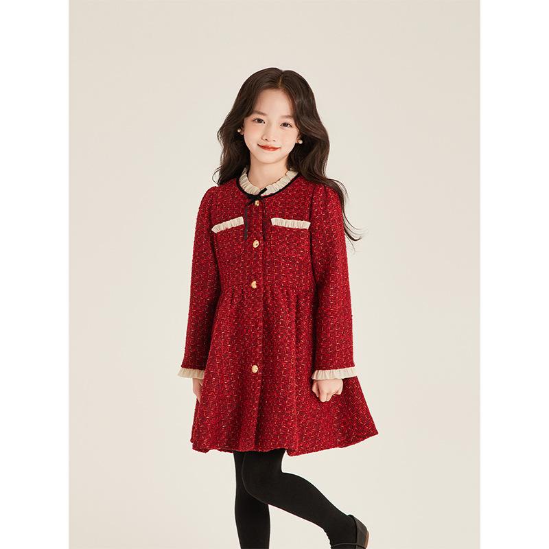 ワンピース キッズ 女の子 セットアップ ツイードジャケット & チュールワンピース 秋冬 子供服 おしゃれ かわいい 赤色 ブラック 100cm 110cm ...