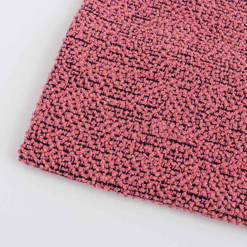 ワンピース レディース ファッション スーツ生地 粗紡ツイード 無地 厚手 ウール混紡 秋冬 ジャケット パンツ 鞄 バッグ クッション 抱き枕