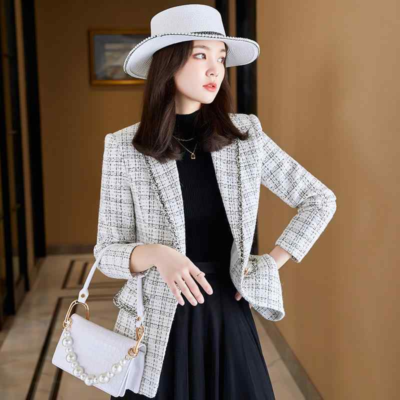 ジャケット レディース 秋冬 チェック柄 長袖 厚手 テーラードジャケット スーツ アウター 通勤 きれいめ おしゃれ かわいい S M L XL XXL XXXL XXXXL