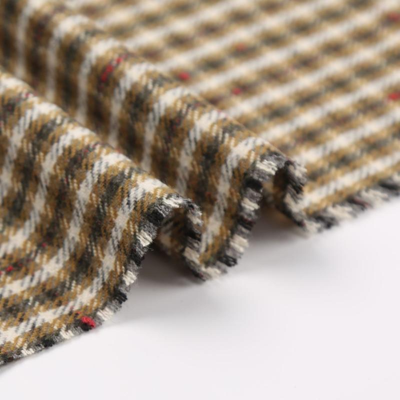 生地 秋冬 ワンピース スーツ ケース バッグ 布地 ウール混 格子柄 粗紡 毛織物 アウター ジャケット ..